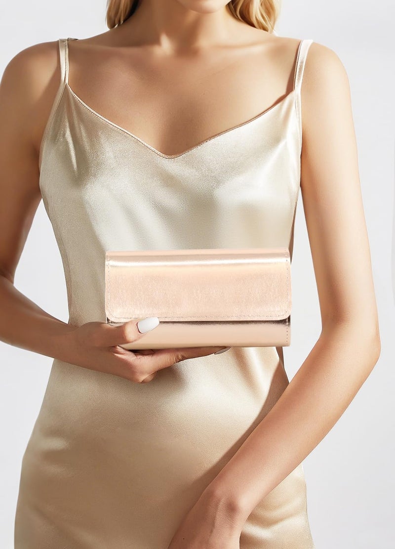 Naimo Womens Shiny Glaze Shoulder Envelope Evening Purse Wedding Party Clutch Bag - Image 4